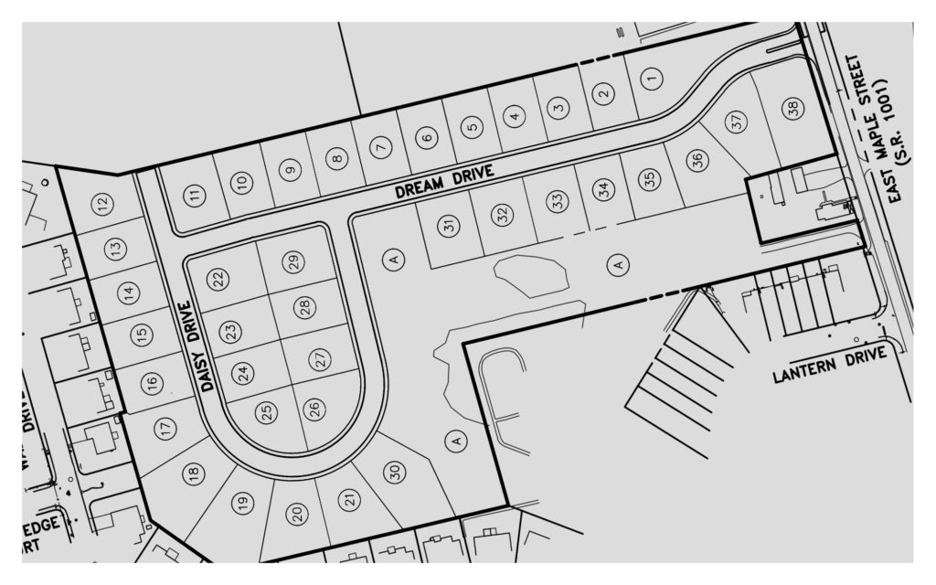 community lot plan for Mapledale Estates
